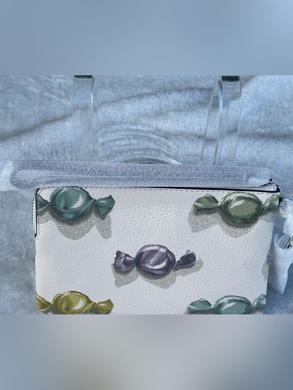 NWT Coach Chalk Jasmine Multicolor Candy Print Zip Wristlet - Picture 4 of 11